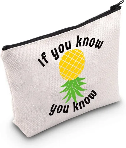 MNIGIU Bolsa de cosméticos divertida de piña al revés Bolsa de maquillaje de piña Swinger Regalo de fiesta de regalo, Piña al revés., Monedero