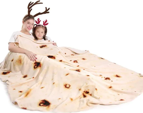 Miniatura 19 de mermaker Cobija de doble cara con estampado de tortilla para burritos Beige