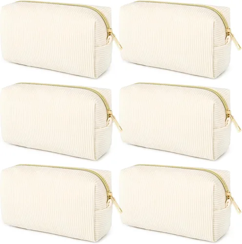 Miniatura 35 de SOIDRAM 6 Piezas Bolsa de Maquillaje a Cuadros Preppy Bolsa de Cosméticos a Granel Rosa Negra Bolsa de Maquillaje Personalizada Bolsa de Viaje de 6