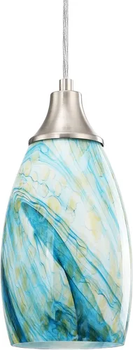 Miniatura 38 de karyfine Mini lámparas colgantes de vidrio artístico para isla de cocina, hechas a mano en color teja con vidrio dorado, iluminación colgante