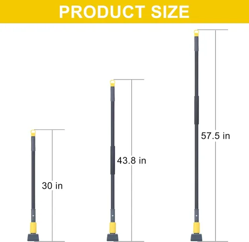 Miniatura 5 de KeFanta Mango de trapeador de metal resistente comercial, palo de trapeador industrial de 58 pulgadas con abrazadera de mandíbula, soporte