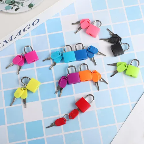 Miniatura 2 de 10 piezas de cerraduras de equipaje con llaves, cerraduras de casillero pequeñas, cerraduras de maleta, cerraduras metálicas con llave para gimnasio