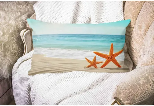 Miniatura 4 de Smooffly Funda de almohada de granja de playa, estrellas de mar y mares, océanos, cielo azul, conchas sobre la arena, fundas de almohada decorativas
