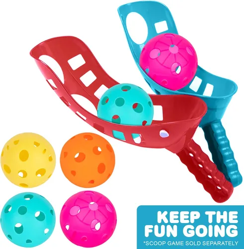 Miniatura 2 de ArtCreativity Bolas de repuesto de plástico para juego de cucharada, juego de 12 bolas ligeras de flujo de aire en 4 colores brillantes, accesorios