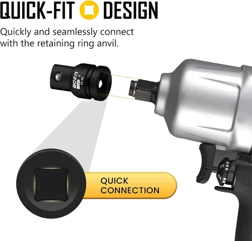 Miniatura 4 de BOEN Adaptador de enchufe de impacto de 3/4 "F a 1" M, acero Cr-Mo, juego de adaptadores de enchufe para conversiones de controlador de impacto