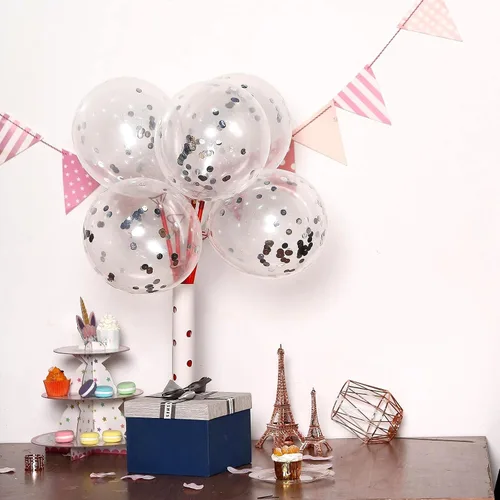 Miniatura 5 de Bezente - Globos de 12 pulgadas de látex con purpurina y confeti para bodas, graduaciones, despedidas de soltera, cumpleaños y compromisos, aptos