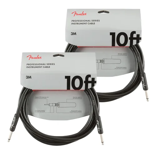 Miniatura 17 de Fender Cable de instrumentos de lujo de 10 pies, ángulo recto, tweed negro, paquete de 2