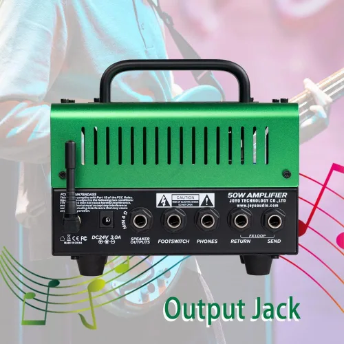 Miniatura 5 de JOYO - Preamplificador de tubo híbrido de cabeza de amplificador de graves de 50 W con 12AX7, compresor, ecualizador de 3 bandas, bucle FX