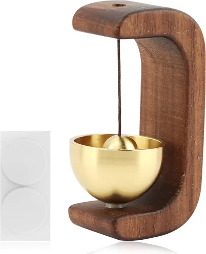 Campana magnética para puerta, timbre de madera con sonido fuerte para apertura de puerta de negocios, campanilla de latón, timbre de puerta