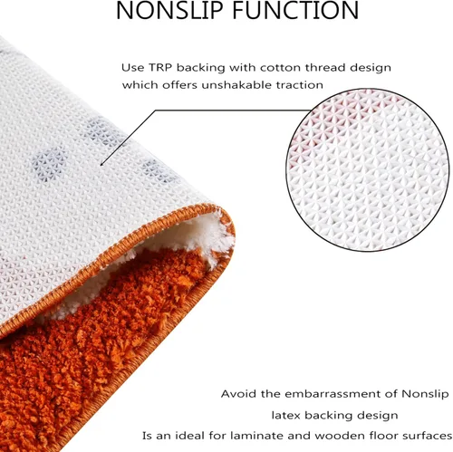 Miniatura 4 de Estmy Bonita alfombra de baño de fantasma naranja, antideslizante, lavable a máquina, de 16 x 24 pulgadas, espeluznante y divertida alfombra de baño