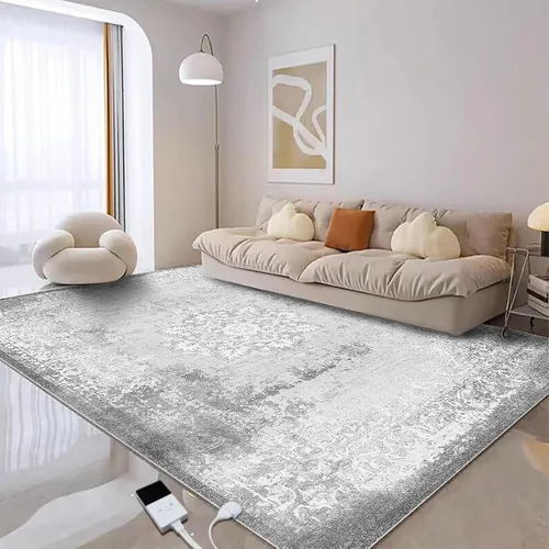 Miniatura 22 de Alfombra de Calefacción Eléctrica de Grafeno Alfombra de Área de Felpa Suave Calentada Tapete Calentador de Piso con Temporizador Calentamiento