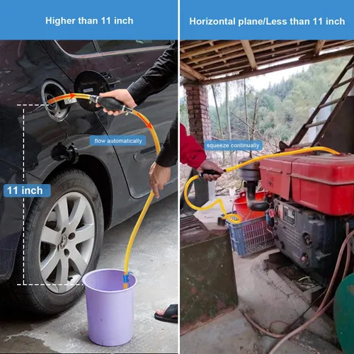Miniatura 3 de Bomba de sifón para gasolina, gasóleo, combustible, gasolina, diésel, líquido, agua, pecera, bomba manual 1 bomba de transferencia con 2 mangueras