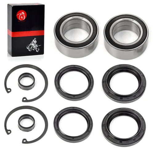 Rodamientos y sellos de rueda delantera con clip de seguridad compatible con Honda Rancher 350 TRX350 FE/FM Rancher 400 TRX400 FGA/FA Rancher 420