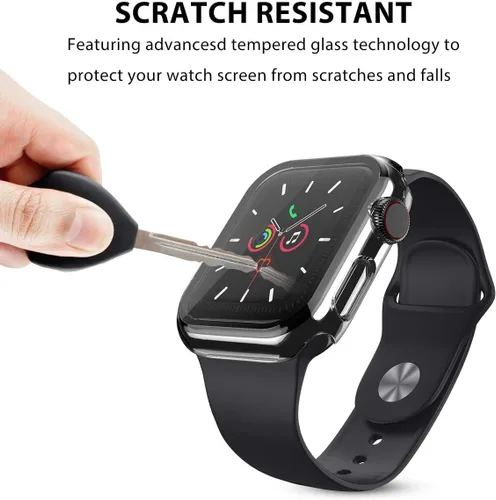 Miniatura 5 de Paquete de 2 fundas rígidas de 1.496 pulgadas para Apple Watch Series 3, 2, 1, 1.496 pulgadas, protector de pantalla de vidrio templado, cobertura