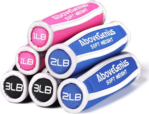 Miniatura 7 de AboveGenius - Pesas de mano para mujeres y hombres, juego de mancuernas suaves de 6 (1 libra, 2 libras, 3 libras cada paquete) para juegos de pesas