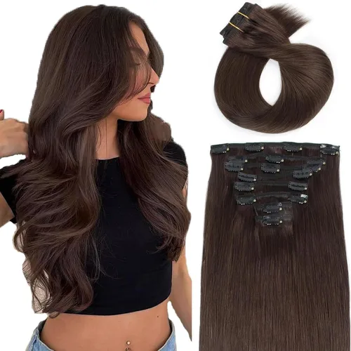 Miniatura 23 de ABH AMAZINGBEAUTY HAIR Extensiones de cabello humano negro con clip, 8 piezas de extensiones de volumen con clip, 4.23 onzas, sedoso, lacio, suave
