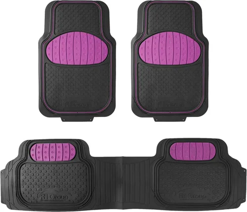 Miniatura 13 de FH Group Alfombrillas para auto - Alfombrillas de goma resistentes para autos, juego completo universal, alfombrillas automotrices recortables, Gris