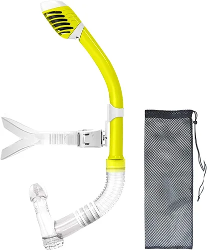 Esnórquel para niños con función de rotación para niños y niñas, esnórquel frontal para entrenamiento y natación de regazo Amarillo