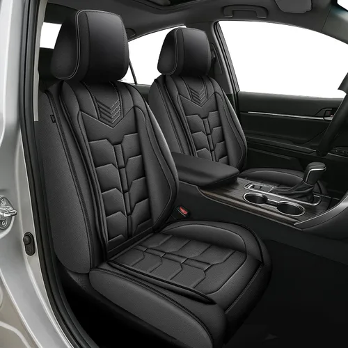 Miniatura 18 de IKABEVEM Fundas de asiento para Nissan Pathfinder 2011-2024 2025 2026, 2 piezas, fundas de asiento delantero de automóvil, de piel sintética