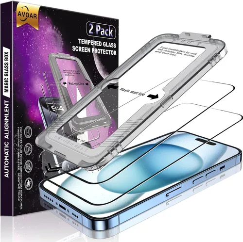 Miniatura 26 de Paquete de 2 protectores de pantalla de privacidad para iPhone 13 Pro Max /14 Plus [kit de alineación automática] vidrio templado, protección
