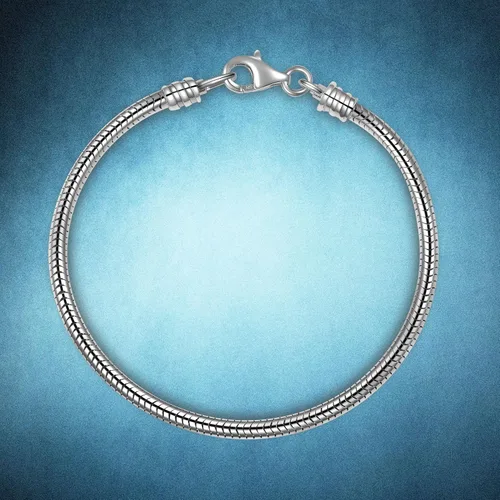 Miniatura 5 de Angemiel Brazalete de cadena europea tipo serpiente de plata esterlina 925 para dijes