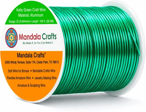 Miniatura 169 de Mandala Crafts - Alambre de aluminio anodizado de 8 calibre para hacer joyas - 9.75 m de alambre flexible negro colorido - Flexible para bonsái