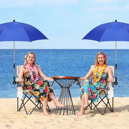 Miniatura 2 de 2 Set Beach Chair with Umbrella Foldable Camping Chair Adjustable and Fold up Umbrella with Storage Bag for Outdoors Fishing Camping Hiking Travel