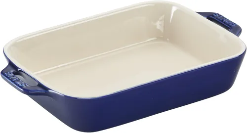 Miniatura 6 de STAUB Juego de 4 sartenes de cerámica para hornear, cacerola con tapa, sartén para brownies, azul oscuro