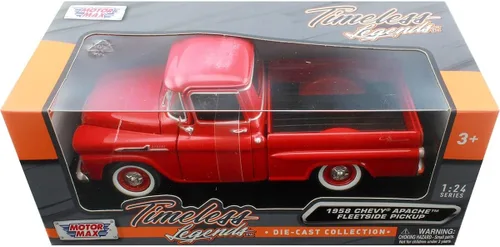 Miniatura 2 de Motor Max 1:24 W/B American Classics 1958 Chevrolet Apache Fleet Side Pickup Camión Diecast para niños unisex