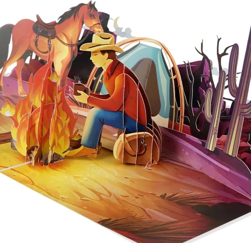 Miniatura 16 de iGifts And Cards Cow Barn 3D Pop Up Tarjeta de felicitación – Animales, molino de viento, granja, ganado, lácteos, sol, wow, diversión, mitad