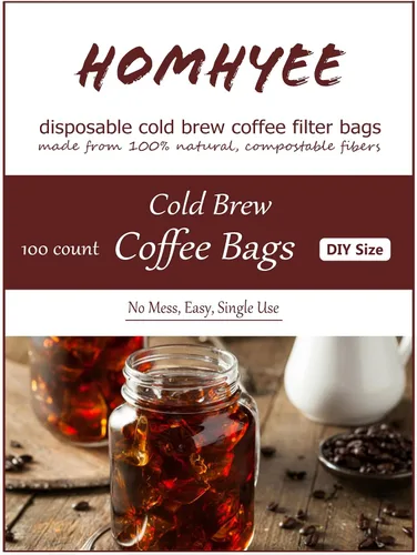 Miniatura 7 de Filtros de café frío sin ensuciar, 100 bolsas desechables de malla fina para concentrado/cafetera helada, kit de prensa francesa/fría, té caliente