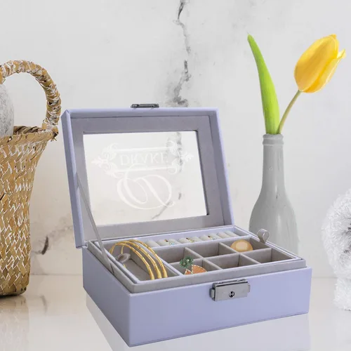 Miniatura 3 de My Personal Memories Joyero personalizado, bandeja y organizador con parte superior de cristal, accesorios personalizados y grabados, regalo