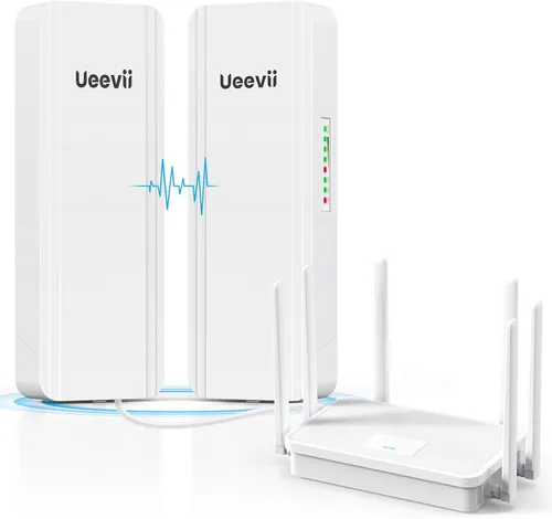 UeeVii Kit de enrutador de puente inalámbrico de doble banda | Puente WiFi de 2.4G 5.8G | Puente inalámbrico punto a punto de 5 KM Extensor Starlink