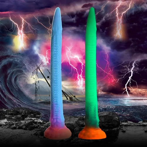 Miniatura 3 de CREATURE COCKS Makara Consolador de Serpiente de Silicona que Brilla en la Oscuridad para Hombres, Mujeres y Parejas. Consolador de Silicona Premium