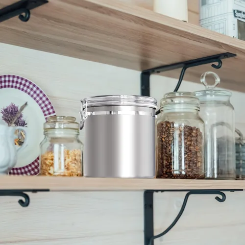 Miniatura 7 de ENLOY Recipiente hermético de acero inoxidable de 165 onzas para cocina, recipientes metálicos grandes para almacenamiento de alimentos para harina