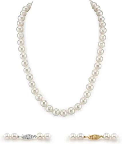 Miniatura 27 de The Pearl Source Real Pearl Necklace for Women with AAA+ Quality Round White Freshwater Genuine Cultured Pearls