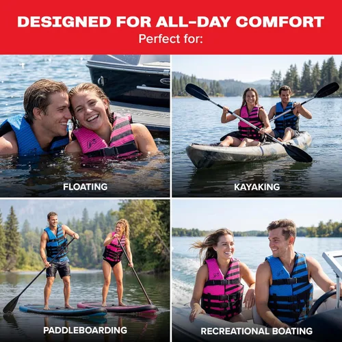 Miniatura 4 de Airhead Trend Life Jacket for Adults & Kids - USCG Approved Life Vest for Men, Women, Youth & Child, Watersports Vest for Boating, Tubing & Swimming