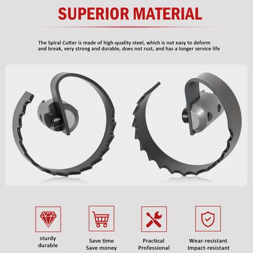 Miniatura 4 de 63025 Cortador espiral de 2 pulgadas para máquina de tambor Ridgid k-400, máquina de tambor k-3800 y máquina seccional k-50, reemplaza T-209 63025