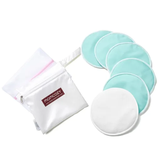 Miniatura 12 de Momcozy Almohadillas reutilizables para el pecho, 6 unidades, almohadillas de lactancia ultra finas y lavables, vienen con bolsa de separación seca