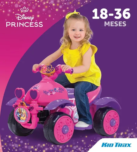Miniatura 4 de Kid Trax - Cuatriciclo eléctrico de juguete para montar con diseño de Princesas de Disney para niñas pequeñas de 1 año y medio a 3 años