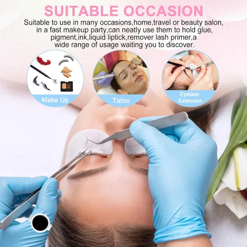 Miniatura 6 de NXJ INFILILA Anillos de pegamento, 300 anillos de pegamento para extensiones de pestañas, soporte desechable para suministros de extensión