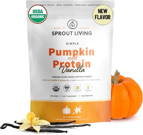 Miniatura 11 de Sprout Living - Proteína en polvo de semillas de calabaza orgánica, sin sabor, 20 gramos de proteína vegetal sin edulcorantes artificiales, sin