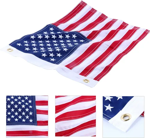 Miniatura 4 de Amarine Made Bandera náutica estadounidense de 12 x 18 pulgadas con rayas cosidas y estrellas bordadas, 18 pulgadas x 11.8 in, para barco, yate