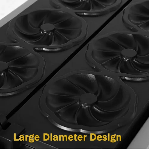 Miniatura 7 de Máquina de gofres eléctrica comercial, cuerpo de acero inoxidable, control de temperatura de 122.0-482.0 °F, temporizador, luces indicadoras