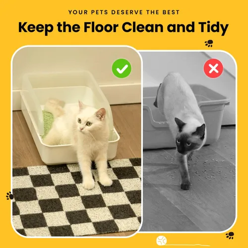 Miniatura 9 de Conlun Alfombrilla para Arena de Gatos Alfombrilla Atrapa Arena, Alfombrilla Premium Duradera de PVC Linda para Caja de Arena de Gatos