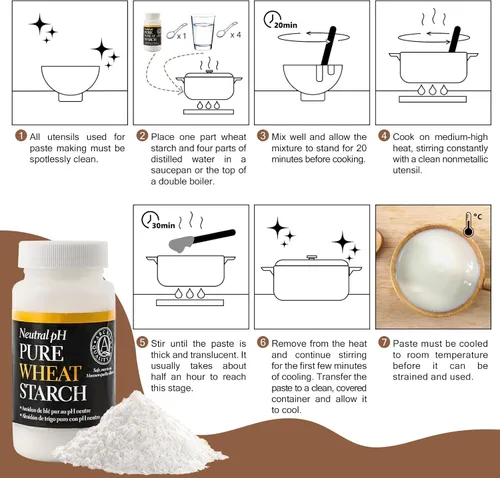 Miniatura 5 de Lineco, Adhesivo de almidón de trigo puro pH neutro (8oz)