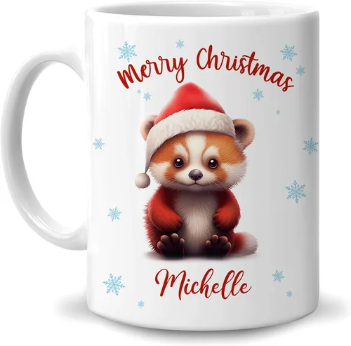 Miniatura 44 de Hyturtle Regalos personalizados para amantes de los osos – Taza de café de cerámica con nombre personalizado de oso con sombrero de Papá Noel