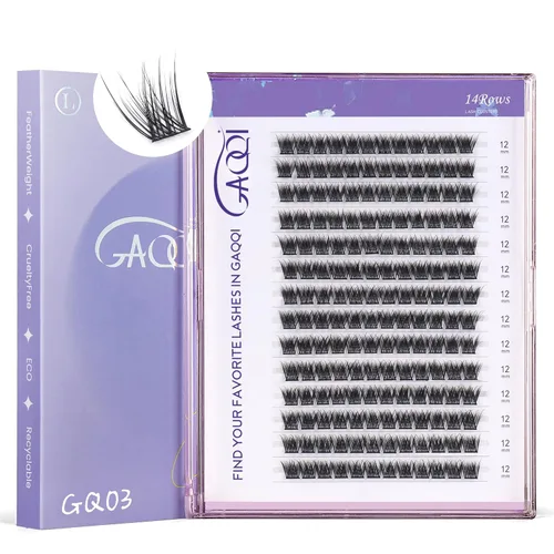 Miniatura 7 de GAQQI - Extensiones de pestañas en racimo, 120 pestañas en racimo, extensiones de pestañas de volumen 10-14 mm, pestañas individuales 3D multicapa