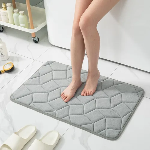 Miniatura 4 de Tapete de baño de lujo, tapete de baño de microfibra extrasuave y absorbente, antideslizante y esponjoso, lavable a máquina, tapete para el suelo