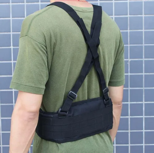 Miniatura 3 de FAMI Cinturón de cintura Molle con tirantes ajustables y correas libres